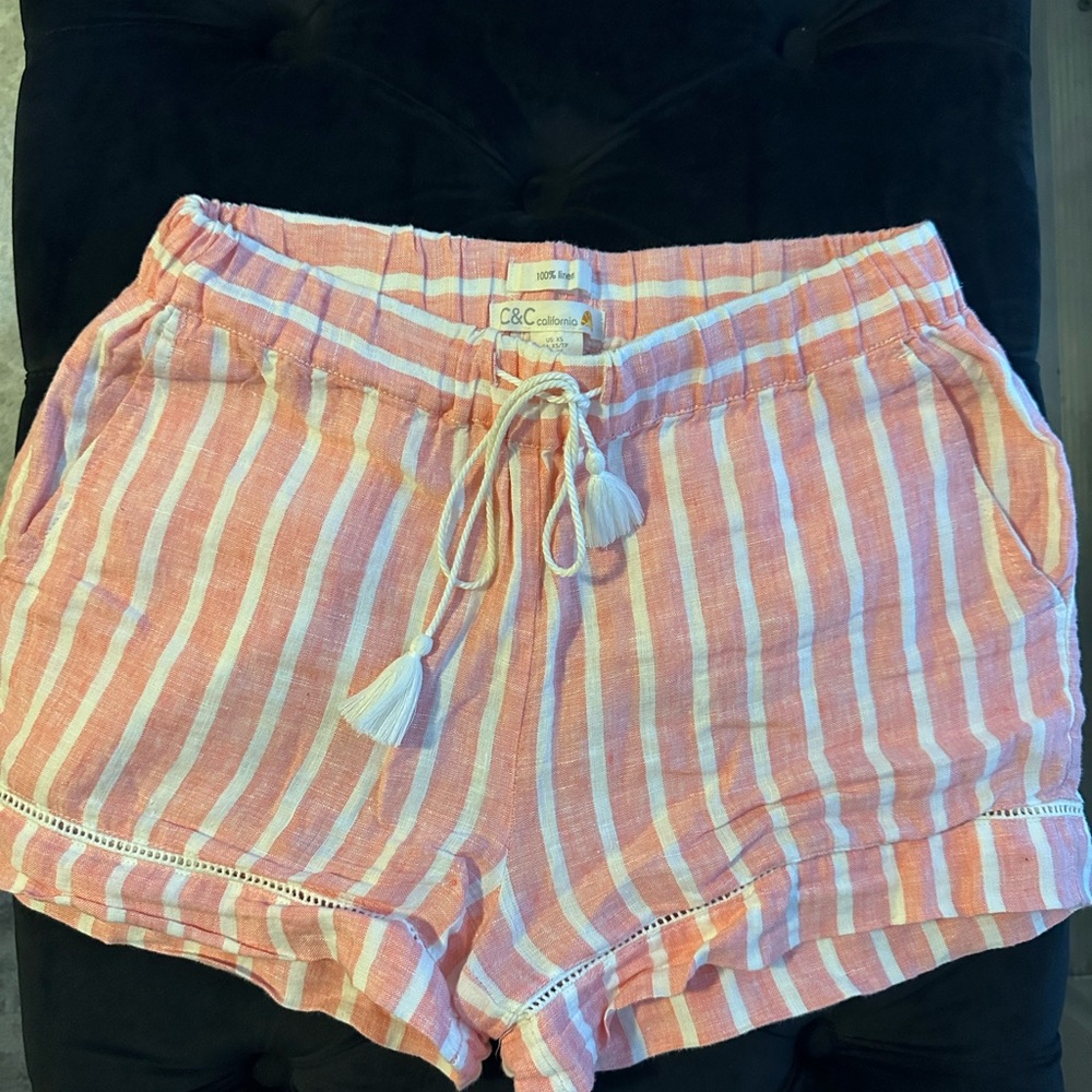 C&C California 100% Linen Pull On Shorts w/ Drawstring Size Extra Small
